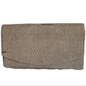 Isly Brown Diamond Print Cloth Clutch